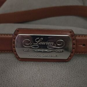 Ralph Lauren Brown Leather Belt with Silver Buckle